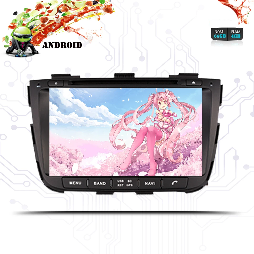 Android 9 0 Ram 4 Гб Rom 64 Восьмиядерный 1024*600 Fit KIA SORENTO 2013 2014 2015 автомобильный DVD плеер