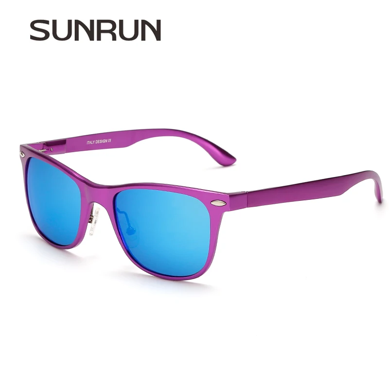 SUNRUN Для мужчин поляризованных солнцезащитных очков Алюминий магния зеркальные