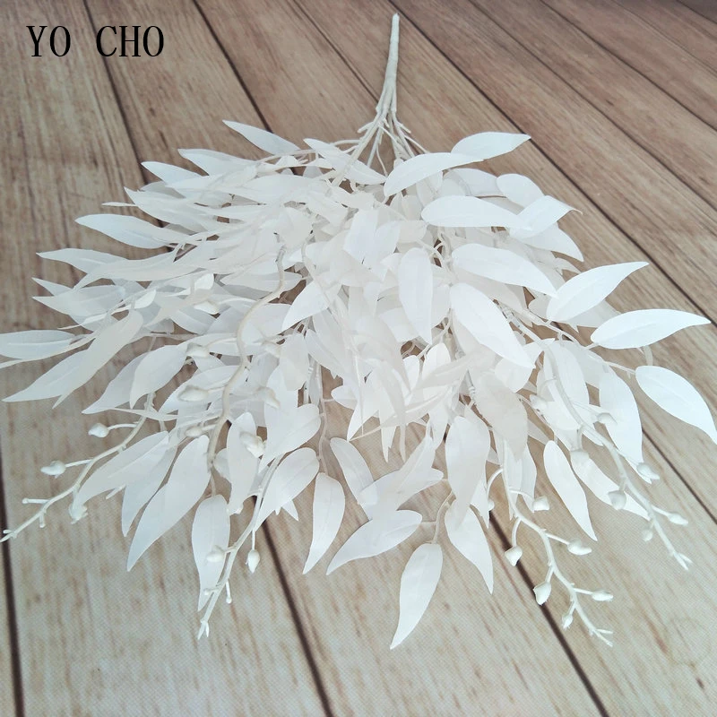 Искусственный белый цветок YO CHO искусственный Шелковый домашний декор листья ивы