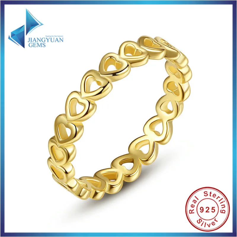 Мода Связана Любовь Ажурные Сердца Стекируемые Палец Кольцо для Женщин