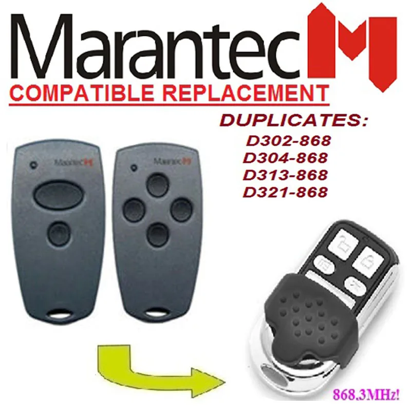 Пульт дистанционного управления для Marantec D302-868, D304-868 Дубликатор фиксированный код Двери Гаража Пульт дистанционного управления 868 МГц