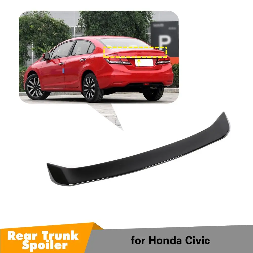 

Глянцевый черный задний спойлер для Honda Civic 2012-2015, 4 двери, седан, автомобильные аксессуары