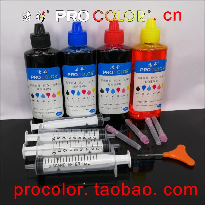 

WELCOLOR CISS Dye ink refill kit for HP63 hp 63 DESKYET 3630 3632 Officejet 4652 4655 3830 4650 4652 ENVY 4522 inkjet Printer