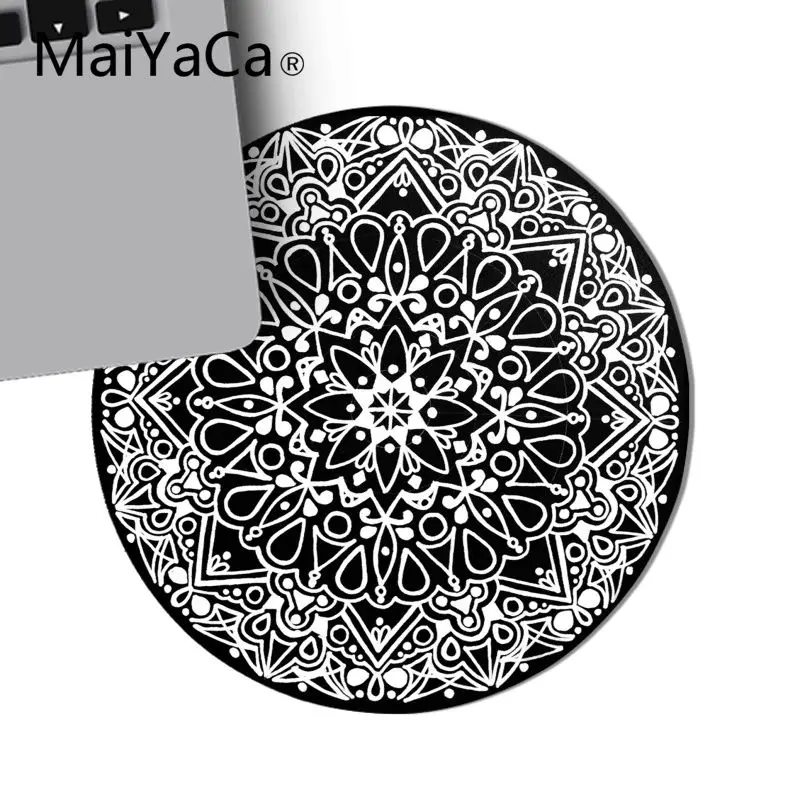 Оригинальный настольный коврик MaiYaCa с мандалой и цветами круглый для мыши
