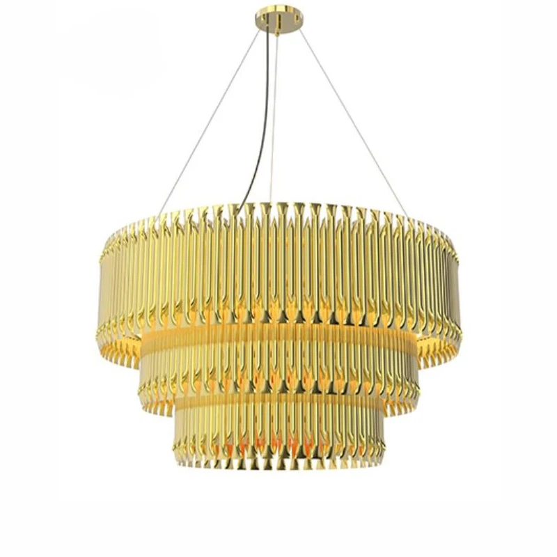 

Pendant light Delightfull LED Aluminium MATHENY lamp Round gold suspended lamp luminaire luxury for hotel lobby bed livingroom