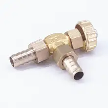 Локоть медный игольчатый клапан 10 мм шланг Барб только для газа Максимальное давление 0,8 МПа