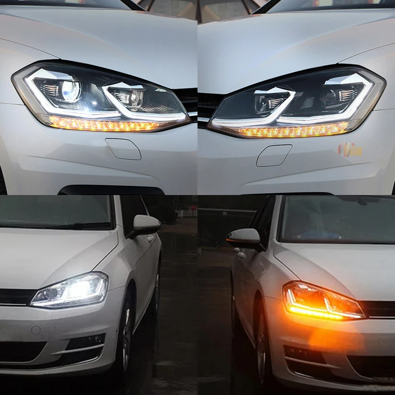 Автомобильный Стайлинг корпус передней фары для Volkswag Golf 7 MK7 2014 2015 светодиодный