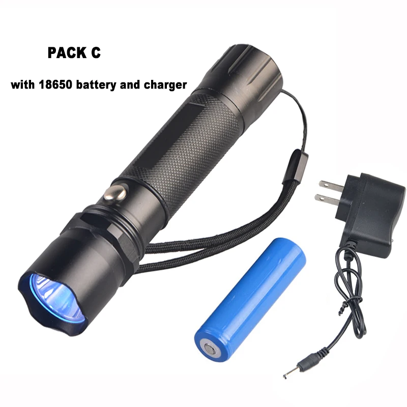 TMWT AAA или 18650 аккумуляторная батарея usb 3 w Ультрафиолетовый светодиодный 365nm УФ фонарик черный свет факела