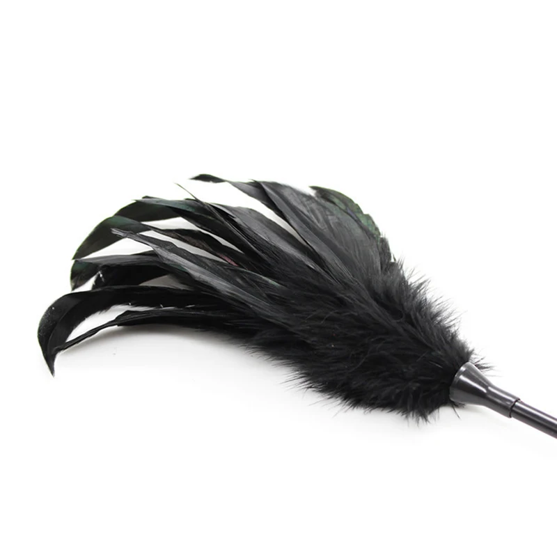 Sex Feather Whips Fetish Spanking Paddle Flirting Whip Romantic Massage Tickler Black Flogger For Adult Games | Красота и здоровье