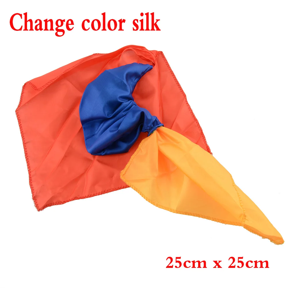 Change color silk Волшебные трюки веревка к шелку, Thire Hand, пустой мешок, изменить цвет шелка, нарезанный канат, волшебный хлеб, исчезающий покер и т. Д. WYQ - Цвет: Change color silk