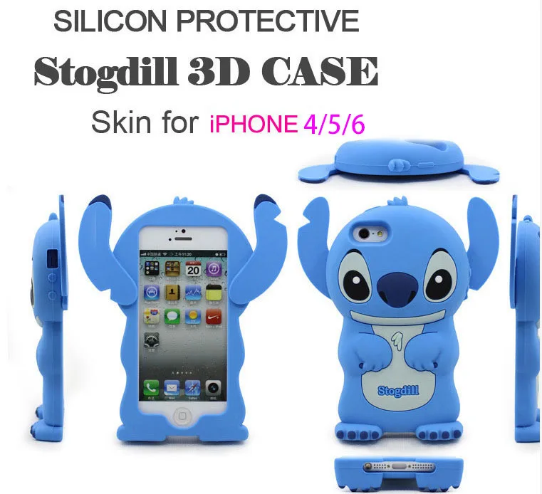 Hot Selling 3D Soft Cute Cartoon Lilo&ampStitch Case Silicone Phone Back Cover For iPhone 4 5 6 |