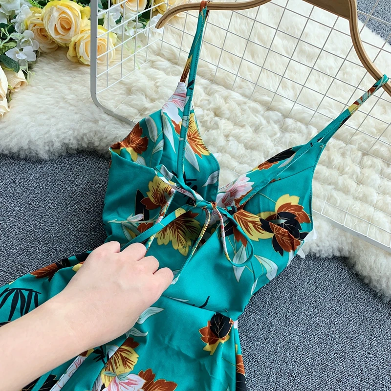 2019 новые модные женские платья Пляжное пляжное платье с v образным вырезом и