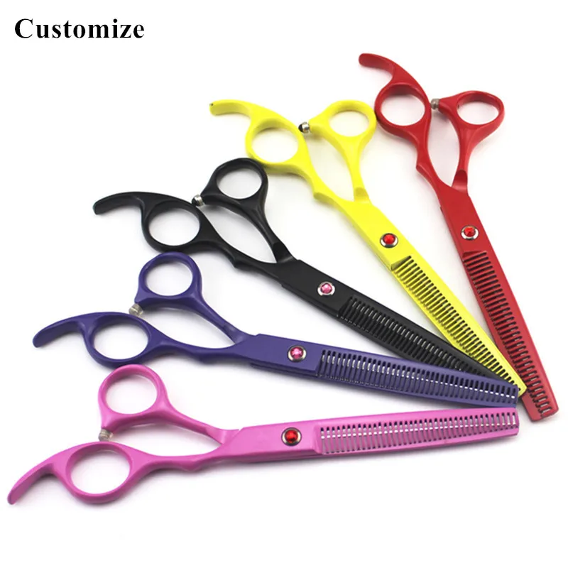 

Customize japan steel 6.5 '' Pet dog grooming hair scissors pet barber makas dog Thinning scissor shears hairdressing scissors