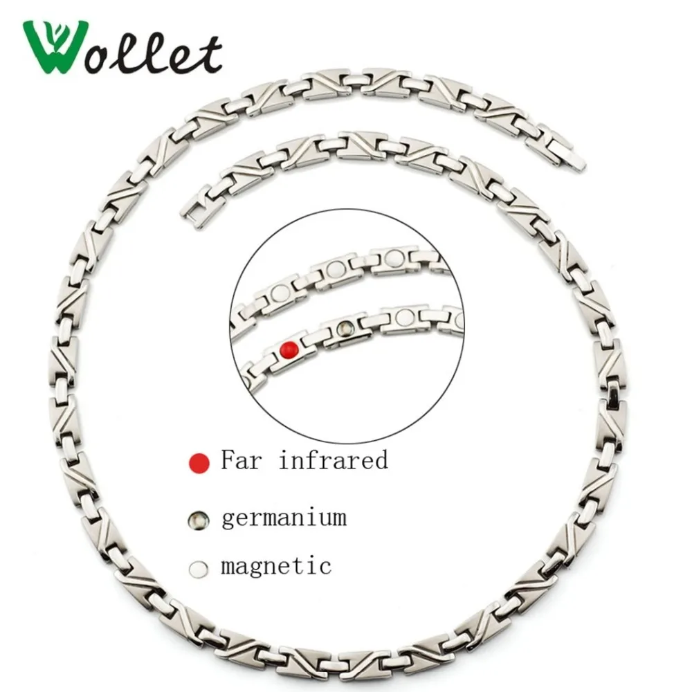 Wollet Jewelry био магнитное чистое титановое германиевое ожерелье для женщин и мужчин