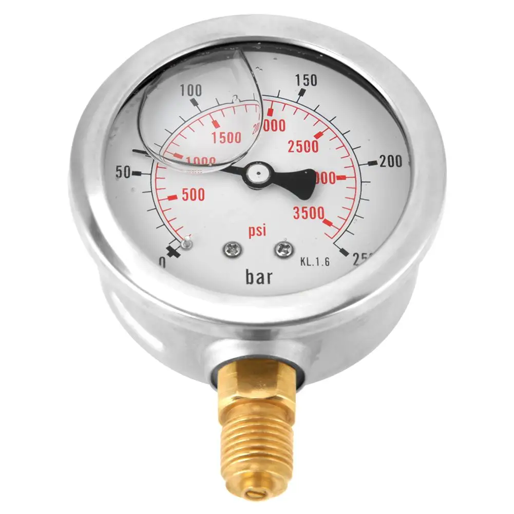 0-250Bar 0-3750PSI G1/4 63 мм Циферблат гидравлический датчик давления воды метр инструмент