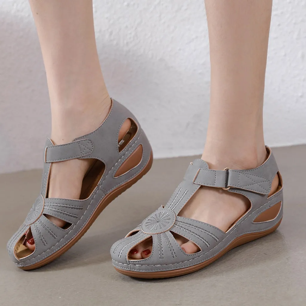 Women's Ladies Girls shoes woman Comfortable Ankle Hollow Round Toe Hollow Out Sandals Soft Bottom Sole Shoes zapatos de mujer
