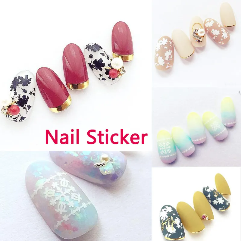 3D наклейки для ногтей цветок лист японская мода Харадзюку фантастические