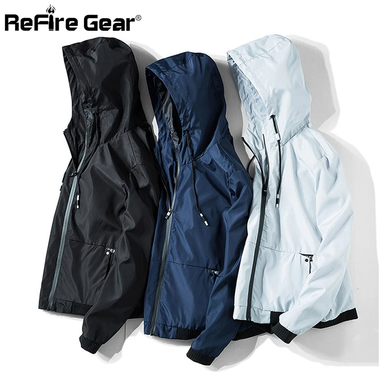 Куртка ReFire Gear мужская с капюшоном повседневная ветрозащитная тонкая Модная