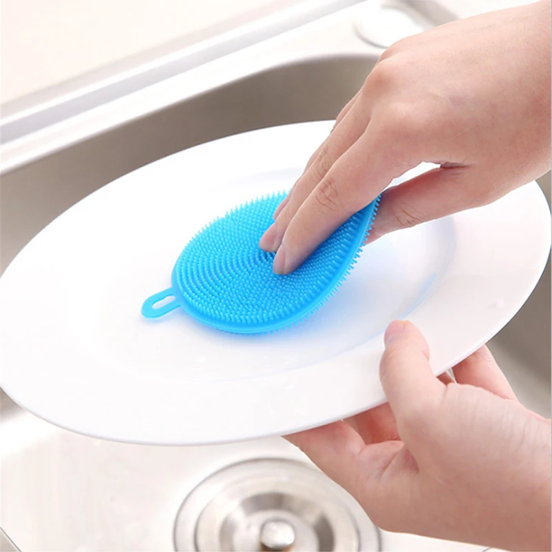 Силиконовая губка для мытья посуды щетка очистки волшебная силиконовая кухонный