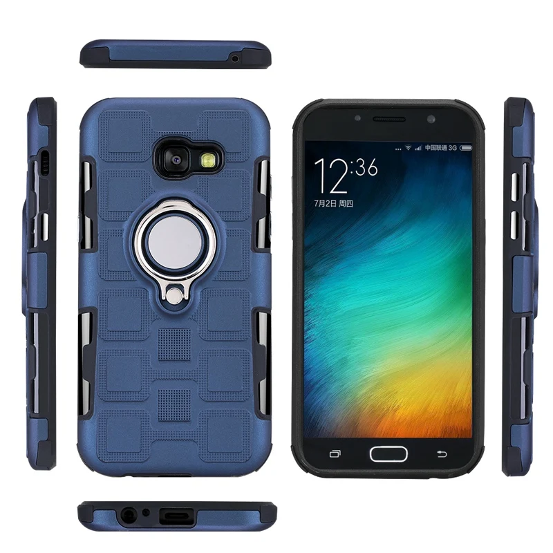 Для Samsung galaxy A5 2017 Чехол Жесткий ПК мягкий TPU для A3 чехол кольцо кронштейн A7
