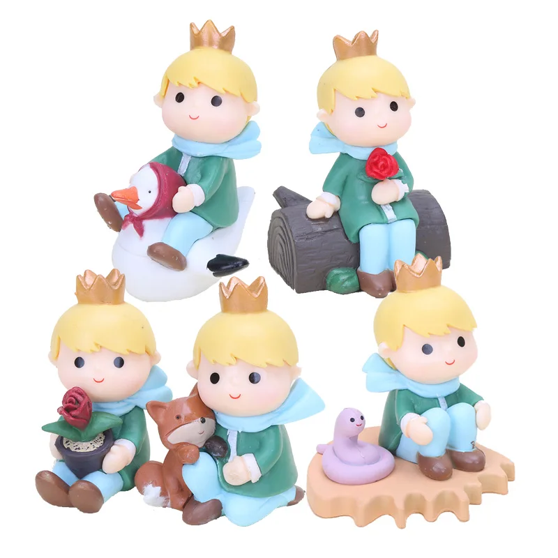 

5pcs/lot 7-9cm Le Petit Prince Little Prince Rose Fox Snake Action Figures toys For Children