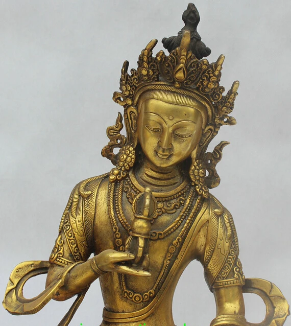 13 &quotТибет Буддизм Бронзовый Свинка Ваджрадхара Ваджрабхайравы Богиня Сиденья