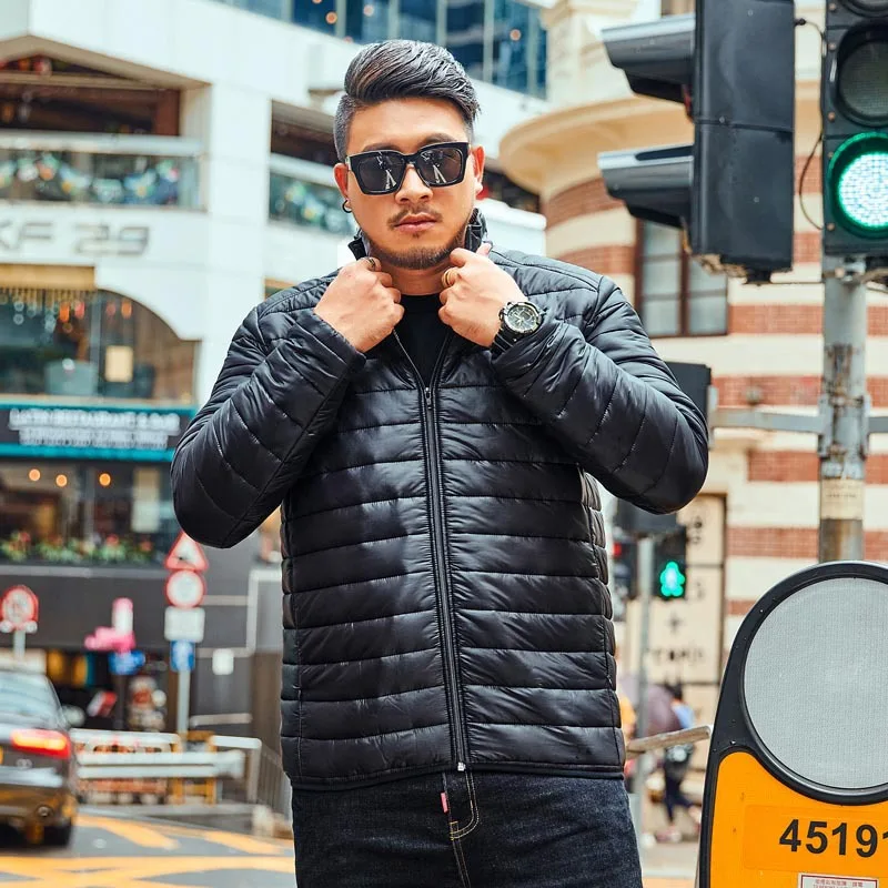 Мужская повседневная куртка большого размера свободная черная XXL 5XL 6XL 7XL осень