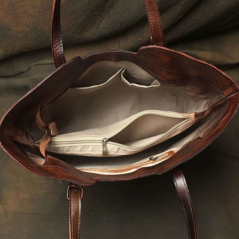 Сумка-тоут женская из воловьей кожи с тиснением и цветами | Багаж сумки