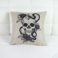1pcs 4343cm simple black and white snake skull cotton cushion sofa cushions office lumbar pillow car home essential