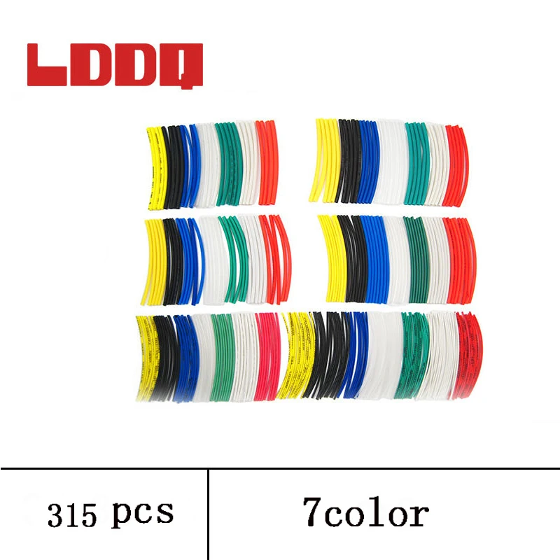 LDDQ 119/140/155/168/315/328 шт. термоусадочная трубка Коэффициент усадки 2:1 Кабельные муфты ассортимент Обёрточная бумага комплект проводов с Полиолефиновая трубка - Цвет: 315PCS