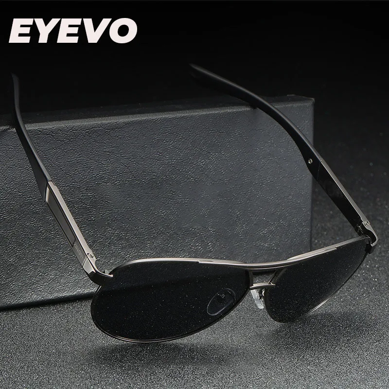 Мужские солнцезащитные очки поляризационные с металлической оправой для