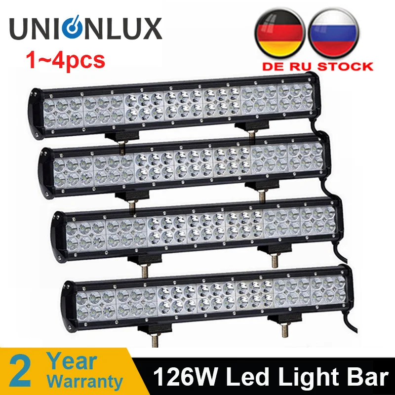 

IP67 Waterproof 20inch 126w LED Light Bar 12V 24V 4x4 Truck Car Tractor Work Light Bar Offroad LED Light Bar LED Light Beam