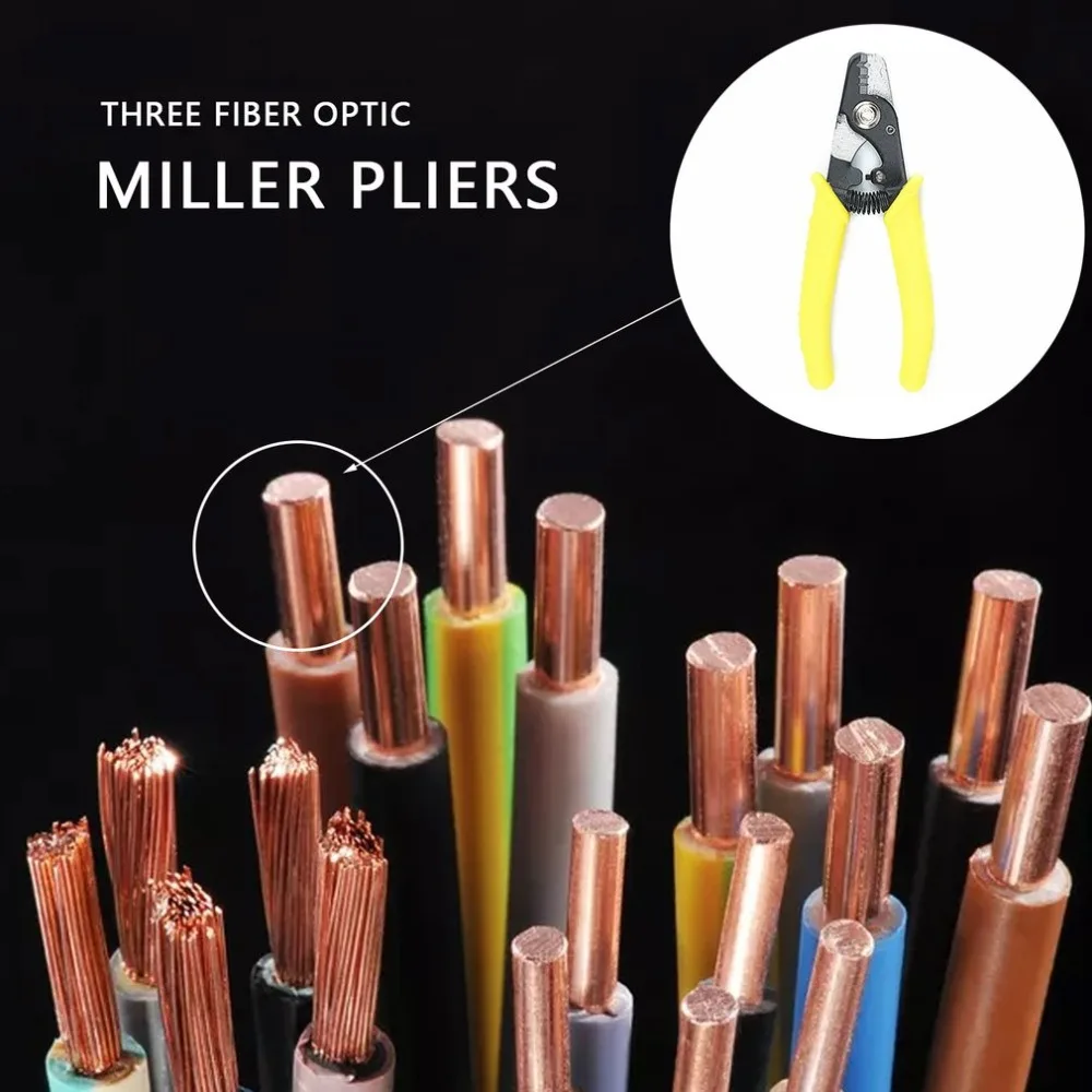 Зажим Miller щипцы для зачистки волоконной изоляции ИФС Tri-отверстие, волокно оптический Стриппер три отверстие, волокно оптический Стриппер Miller инструмент для зачистки проводов