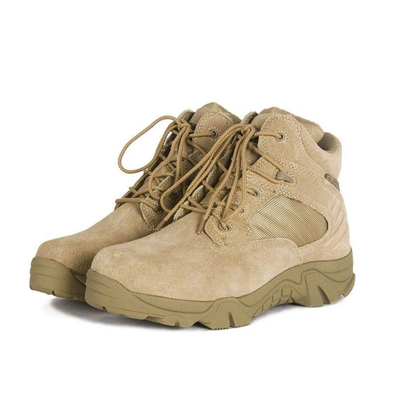 Мужские армейские ботинки из натуральной кожи прочные на шнурках в винтажном