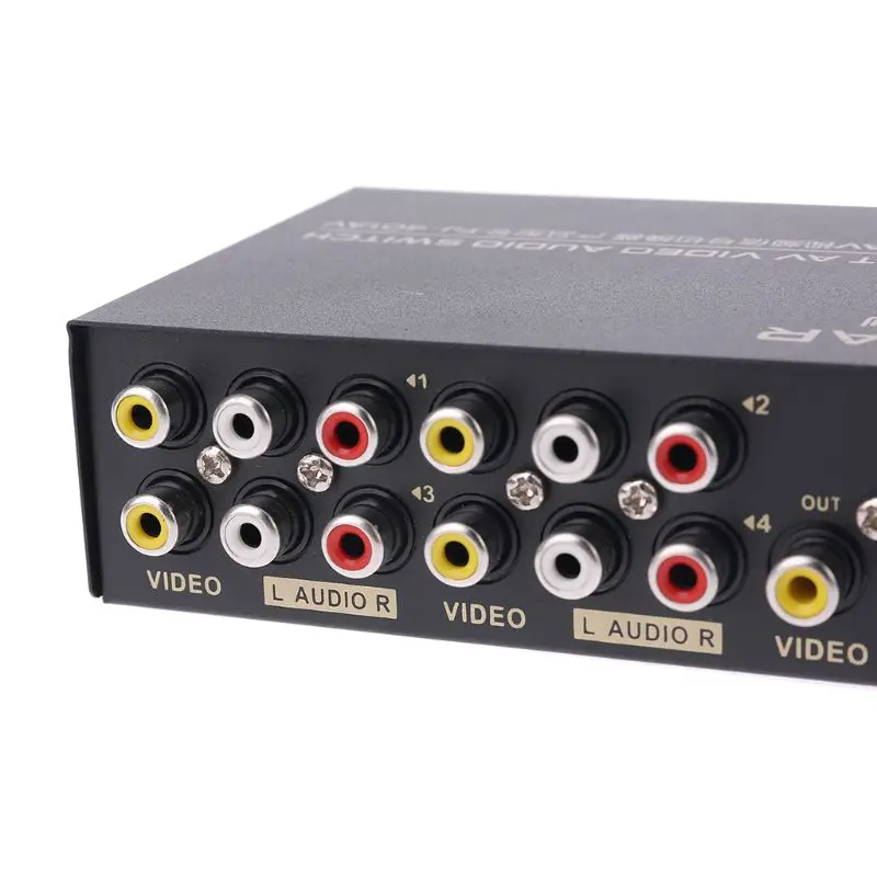 4-портовый вход 1 Выход Аудио Видео AV RCA переключатель Селекторный ящик Новый 2019 |