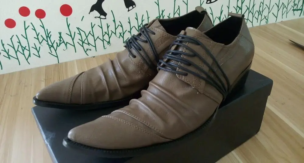 Мужские туфли-оксфорды из кожи крокодила с острым носком на шнуровке | Обувь