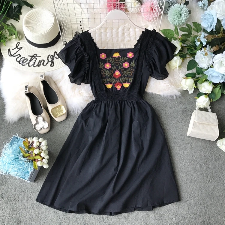 Женское платье с цветочной вышивкой ALPHALMODA повседневное обтягивающее