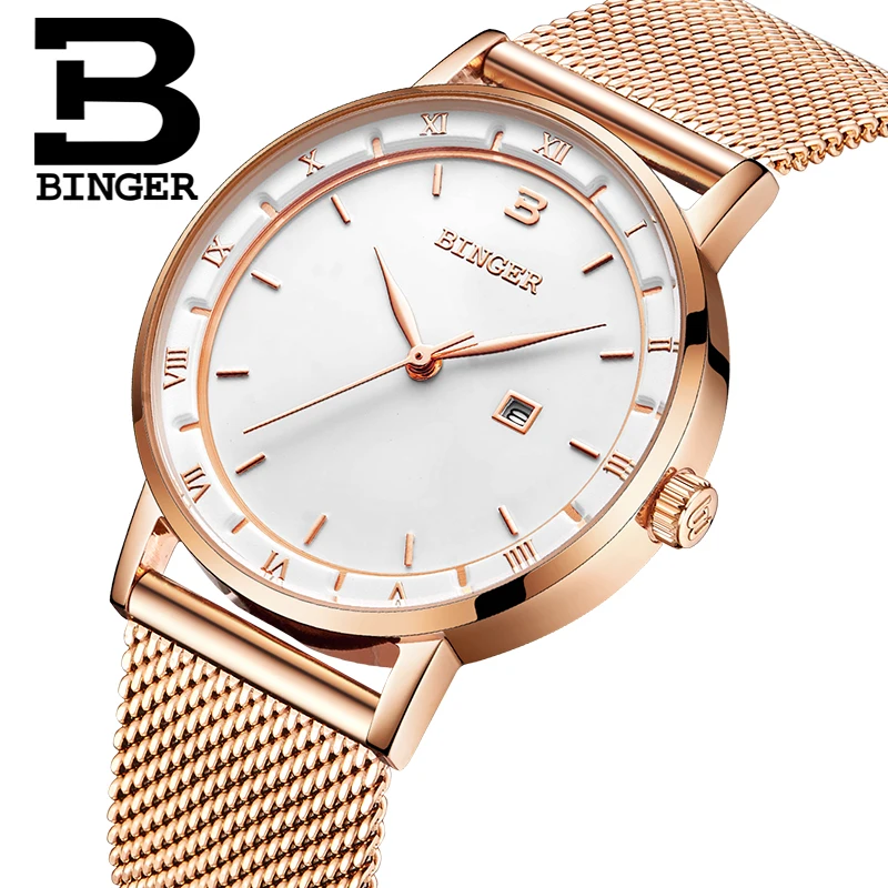 Швейцария Бингер женские часы люксовый бренд кварцевые для женщин японский