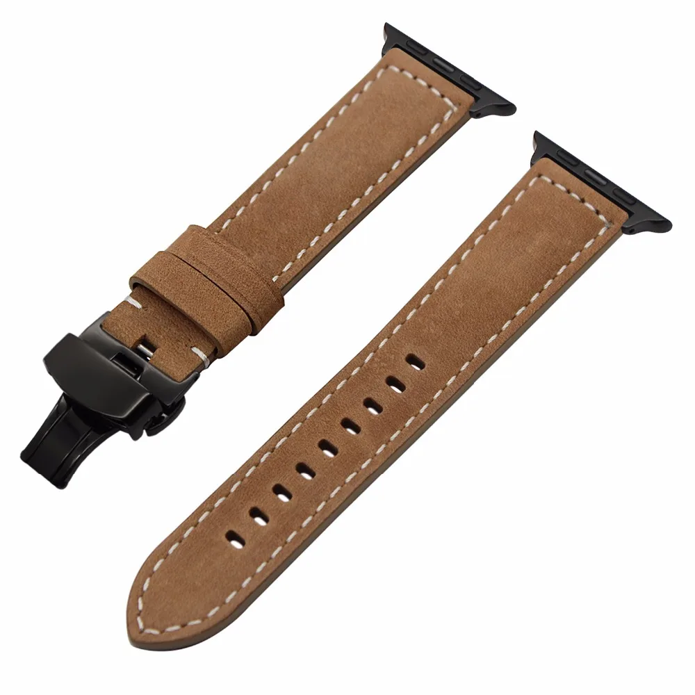 Ремешок итальянский из натуральной телячьей кожи для iWatch Apple Watch SE Series 6 5 4 3 2 1