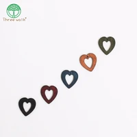 50pcs mixed color wooden heart beads diy jewelry end bead 23mm