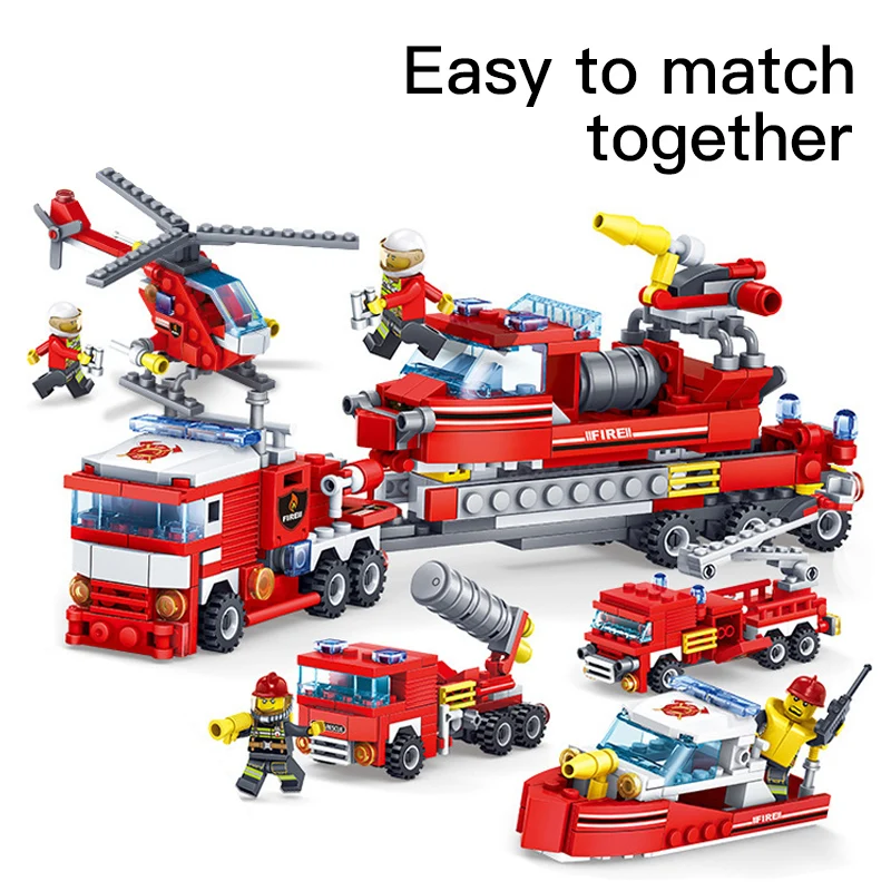 YETAA Legofigure блок подарки кирпичи пожарные блоки игрушки для детей грузовой