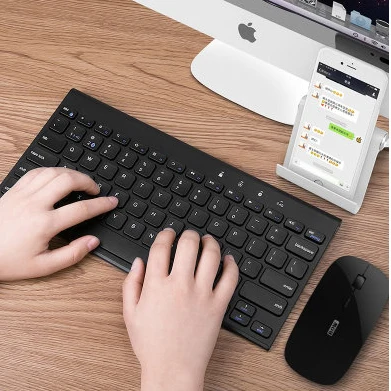 B. O. W 2,4 ГГц и 4,0 Bluetooth перезаряжаемая компактная клавиатура(78 клавиш) и мышь комбо с Nano USB приемник для рабочего стола/ПК/телефона - Цвет: Black combo