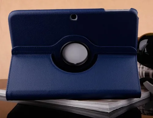 360 Degree Rotating Stand Booklet Flip Smart Cover Case Skin for Samsung Galaxy Tab 3 10.1 Inch P5200 Megenetic PU Leather |