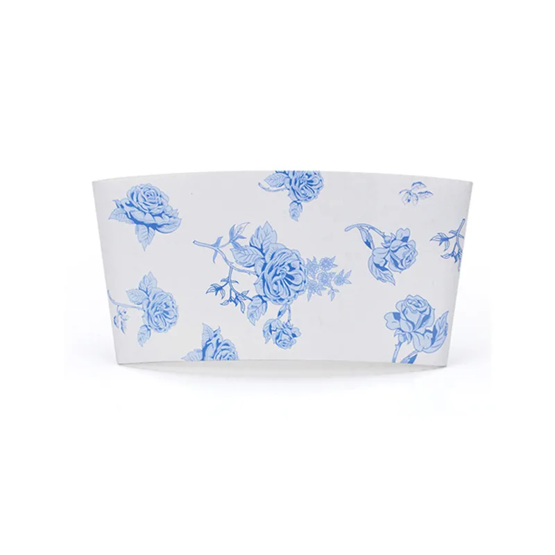 cup sleeve1 50 шт Анти-обжимные толстые бумажные стаканчики одноразовые кофейные стаканчики для горячих напитков упаковочные стаканчики с изоляцией крафт-бумажные втулки и крышки - Цвет: cup sleeve1