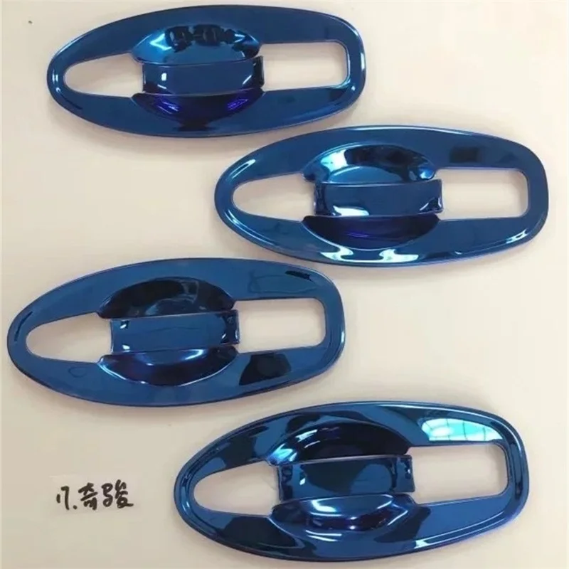 

ABAIWAI Accessories For Nissan X-Trail Door Handle Bowl Auto Car Supplies Blue Stickers Abs 3D Protector XTRAIL 2014 2015 2017