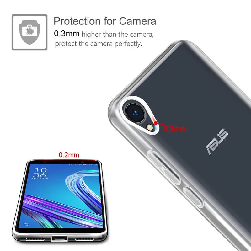 Чехол для Asus ZenFone Live L1 ZA550KL силиконовая прозрачная задняя крышка чехол телефона ASUS