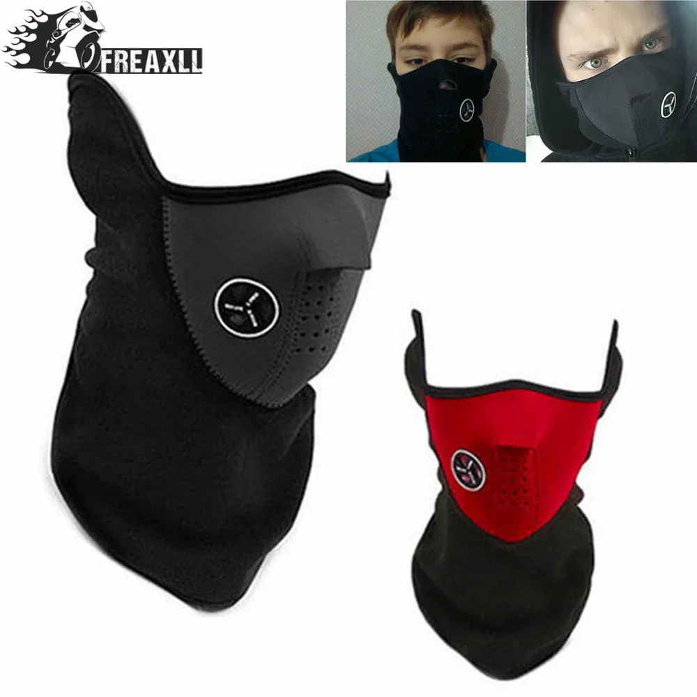 Motorcycle Motorbike Half Face Mask Cover Fleece Unisex Ski Snow Moto Cycling Warm Winter Neck Guard Scarf Protecting Maske | Автомобили и