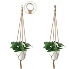 Винтажная плетеная Подвеска для растений, крючок, держатель для цветочных горшков, веревка, подвесная веревка, украшение для дома, сада, балкона