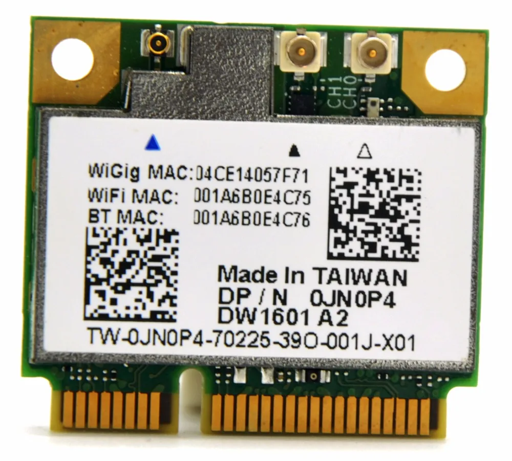 Wi Fi адаптер QCA9005 DW1601 Wigig 802.11ad 300 Мбит/с Mini PCi e для Qualcomm AR9462 + Bluetooth 4 0 Dell E7240/Latitude 6430|wifi