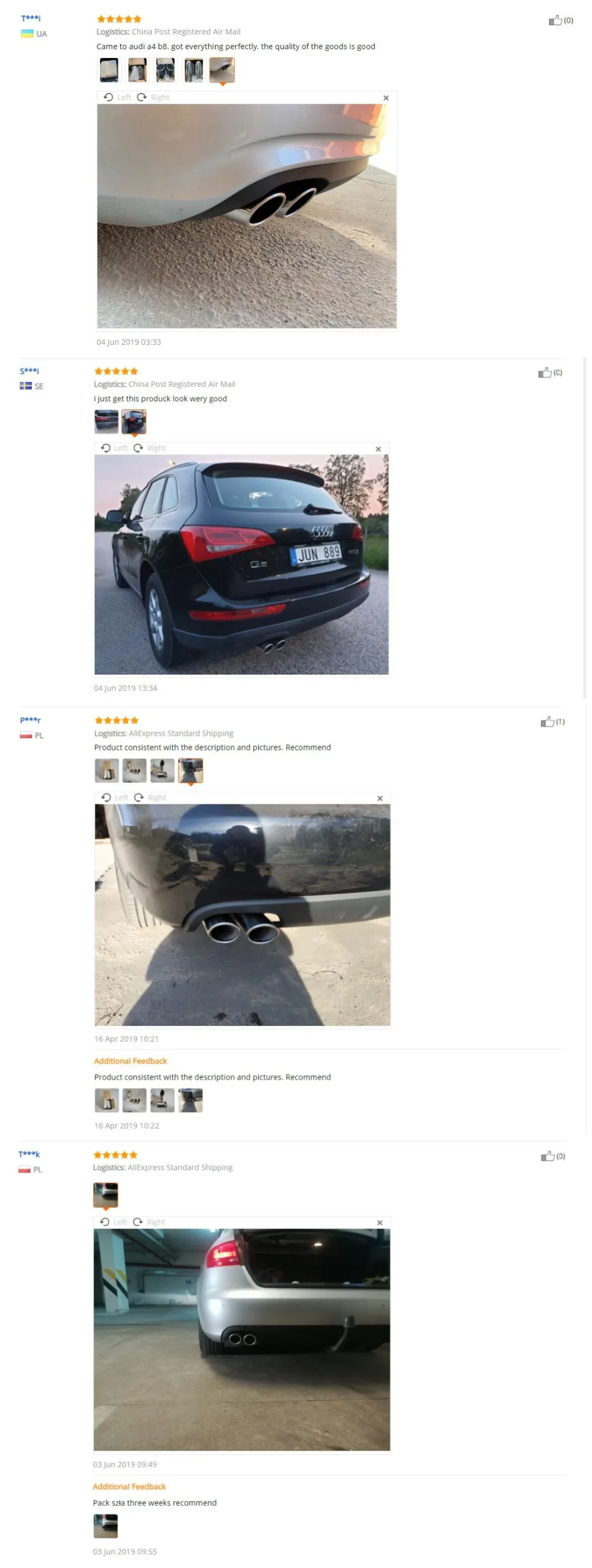 2x выхлопные головки выхлопные наконечники Глушитель Трубы Inox для Audi A4 B8 A4L Q5